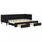 Preview: Tagesbett Ausziehbar mit Schubladen Schwarz 90x200 cm Samt