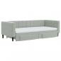 Preview: Tagesbett Ausziehbar mit Schubladen Hellgrau 90x200 cm Samt