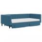 Preview: Tagesbett Ausziehbar mit Schubladen Blau 100x200 cm Samt