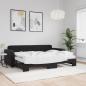 Preview: ARDEBO.de - Tagesbett Ausziehbar mit Matratzen Schwarz 80x200 cm Samt