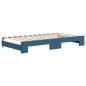 Preview: Tagesbett Ausziehbar mit Matratzen Blau 100x200 cm Samt
