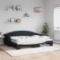 Preview: ARDEBO.de - Tagesbett Ausziehbar Schwarz 80x200 cm Stoff