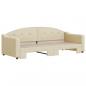 Preview: Tagesbett Ausziehbar Creme 80x200 cm Stoff