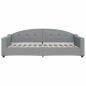 Preview: Tagesbett Ausziehbar mit Schubladen Hellgrau 100x200 cm Stoff