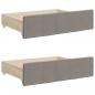 Preview: Tagesbett Ausziehbar mit Schubladen Taupe 100x200 cm Stoff