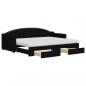 Preview: Tagesbett Ausziehbar mit Schubladen Schwarz 80x200 cm Stoff