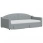 Preview: Tagesbett Ausziehbar mit Schubladen Hellgrau 90x190 cm Stoff