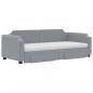 Preview: Tagesbett Ausziehbar mit Schubladen Hellgrau 100x200 cm Stoff