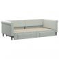 Preview: Tagesbett Ausziehbar mit Schubladen Hellgrau 90x200 cm Samt