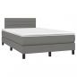 Preview: Boxspringbett mit Matratze & LED Dunkelgrau 120x200 cm Stoff