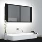 Preview: ARDEBO.de - LED-Bad-Spiegelschrank Schwarz 90x12x45 cm Acryl