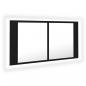 Preview: LED-Bad-Spiegelschrank Schwarz 90x12x45 cm Acryl
