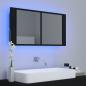 Preview: LED-Bad-Spiegelschrank Schwarz 90x12x45 cm Acryl