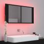 Preview: LED-Bad-Spiegelschrank Schwarz 90x12x45 cm Acryl