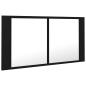 Preview: LED-Bad-Spiegelschrank Schwarz 90x12x45 cm Acryl