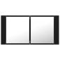 Preview: LED-Bad-Spiegelschrank Schwarz 90x12x45 cm Acryl