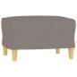 Preview: 3-Sitzer-Sofa mit Hocker Taupe 180 cm Stoff