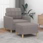 Preview: ARDEBO.de - Sessel mit Hocker Taupe 60 cm Stoff