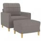 Preview: Sessel mit Hocker Taupe 60 cm Stoff