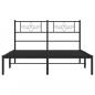 Preview: Bettgestell mit Kopfteil Metall Schwarz 140x190 cm