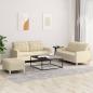 Preview: ARDEBO.de - 3-tlg. Sofagarnitur mit Kissen Creme Stoff