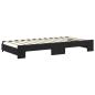 Preview: Tagesbett Ausziehbar mit Schubladen Schwarz 100x200 cm Samt