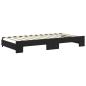 Preview: Tagesbett Ausziehbar mit Schubladen Schwarz 100x200 cm Samt