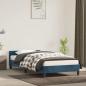 Preview: ARDEBO.de - Bettgestell mit Kopfteil Dunkelblau 80x200 cm Samt