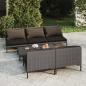 Preview: ARDEBO.de - 6-tlg. Garten-Lounge-Set mit Kissen Poly Rattan Dunkelgrau