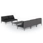 Preview: 6-tlg. Garten-Lounge-Set mit Kissen Poly Rattan Dunkelgrau