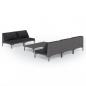 Preview: 6-tlg. Garten-Lounge-Set mit Kissen Poly Rattan Dunkelgrau