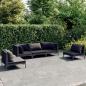 Preview: ARDEBO.de - 5-tlg. Garten-Lounge-Set mit Kissen Poly Rattan Dunkelgrau