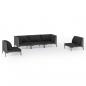 Preview: 5-tlg. Garten-Lounge-Set mit Kissen Poly Rattan Dunkelgrau