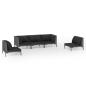 Preview: 5-tlg. Garten-Lounge-Set mit Kissen Poly Rattan Dunkelgrau
