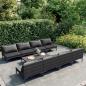 Preview: ARDEBO.de - 9-tlg. Garten-Lounge-Set mit Kissen Poly Rattan Dunkelgrau