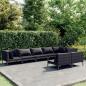 Preview: ARDEBO.de - 8-tlg. Garten-Lounge-Set mit Kissen Poly Rattan Dunkelgrau