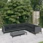Preview: ARDEBO.de - 7-tlg. Garten-Lounge-Set mit Kissen Poly Rattan Dunkelgrau