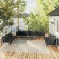 Preview: ARDEBO.de - 8-tlg. Garten-Lounge-Set mit Kissen Poly Rattan Dunkelgrau