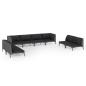 Preview: 8-tlg. Garten-Lounge-Set mit Kissen Poly Rattan Dunkelgrau