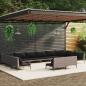 Preview: ARDEBO.de - 12-tlg. Garten-Lounge-Set mit Kissen Poly Rattan Dunkelgrau