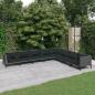 Preview: ARDEBO.de - 8-tlg. Garten-Lounge-Set mit Kissen Poly Rattan Dunkelgrau