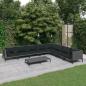Preview: ARDEBO.de - 9-tlg. Garten-Lounge-Set mit Kissen Poly Rattan Dunkelgrau
