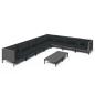 Preview: 9-tlg. Garten-Lounge-Set mit Kissen Poly Rattan Dunkelgrau