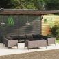 Preview: ARDEBO.de - 12-tlg. Garten-Lounge-Set mit Kissen Poly Rattan Dunkelgrau