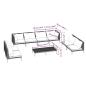 Preview: 9-tlg. Garten-Lounge-Set mit Kissen Poly Rattan Dunkelgrau