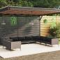 Preview: ARDEBO.de - 10-tlg. Garten-Lounge-Set mit Kissen Poly Rattan Dunkelgrau