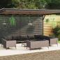 Preview: ARDEBO.de - 13-tlg. Garten-Lounge-Set mit Kissen Poly Rattan Dunkelgrau
