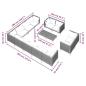 Preview: 13-tlg. Garten-Lounge-Set mit Kissen Poly Rattan Dunkelgrau
