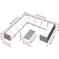 Preview: 12-tlg. Garten-Lounge-Set mit Kissen Poly Rattan Dunkelgrau