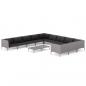 Preview: 12-tlg. Garten-Lounge-Set mit Kissen Poly Rattan Dunkelgrau
